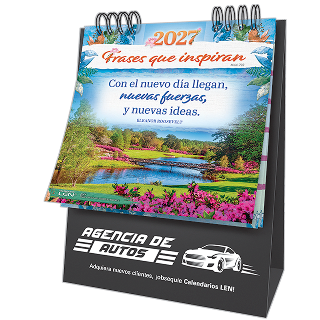 Calendario de escritorio personalizado con vinil negro