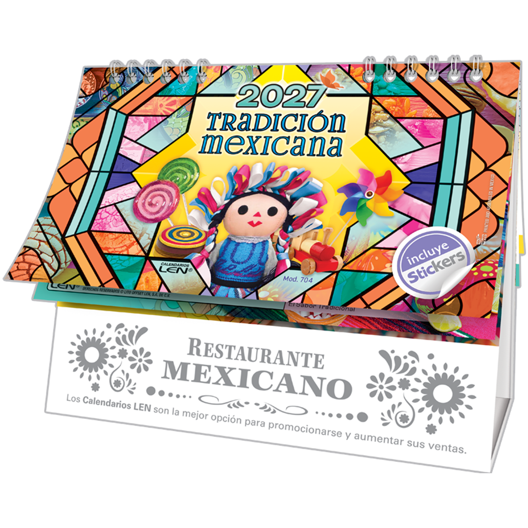Calendario de escritorio personalizado con respaldo de vinil
